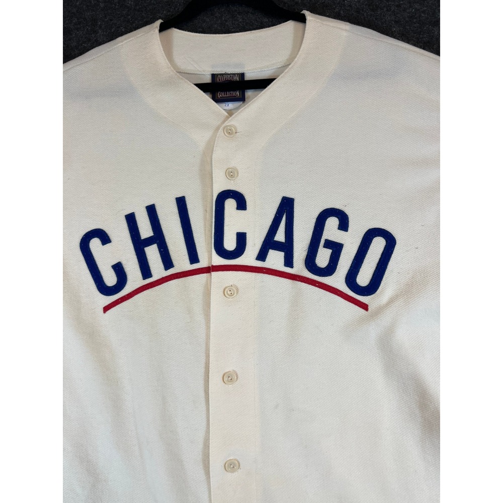 Majestic Cooperstown Collection Chicago Baseball Jersey Cream Mens 2X CU42 USA